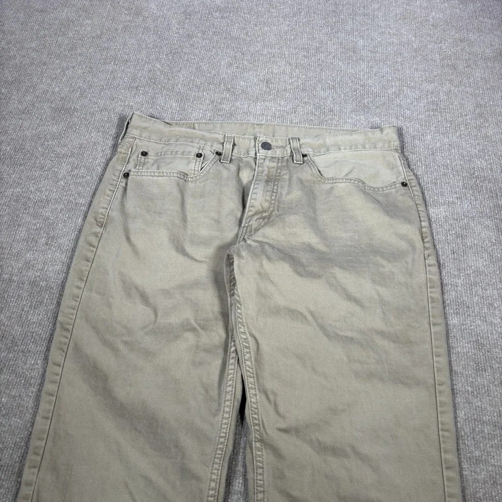 Levi 559 Jeans Mens 34x30 Relaxed Fit Straight Leg Beige Khaki‎ Denim Cotton